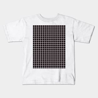 Black and White Graph Grid Pattern Kids T-Shirt